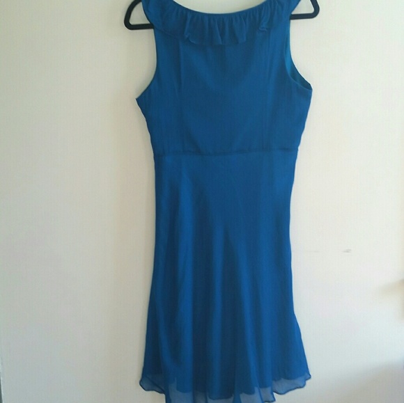 Teal JCrew Macie Dress in Silk Chiffon - Picture 3 of 7